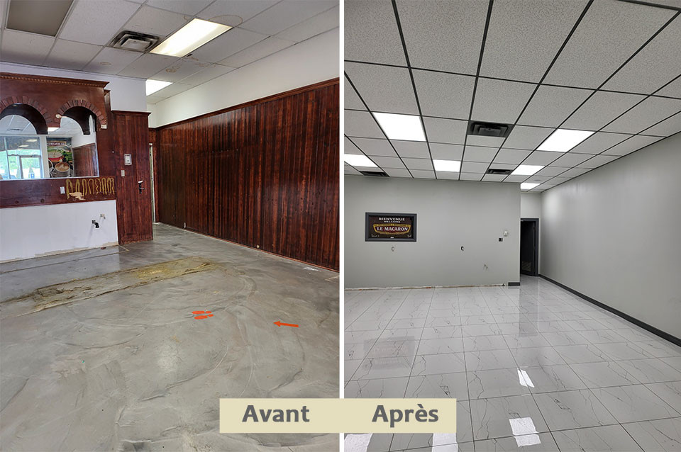 Travaux de céramique, plafond suspendu